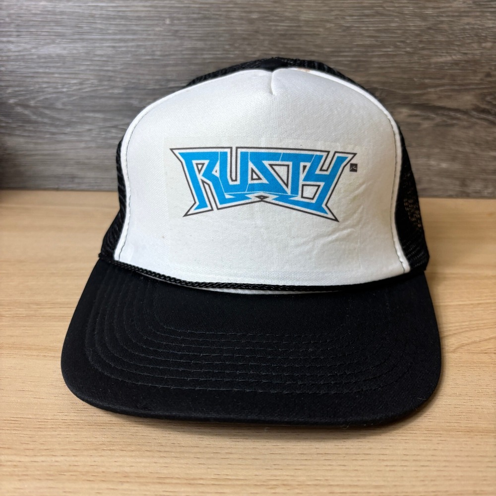 Rusty‎ Hat Cap Snap Back Black Trucker Blue Surf Surfing Adjustable